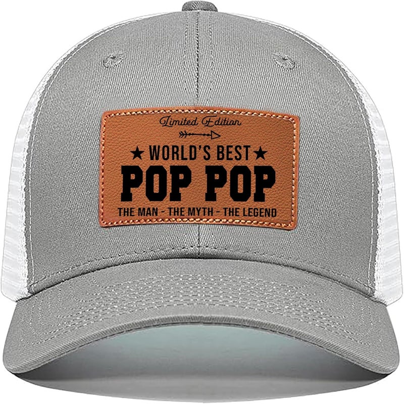 VIOZOFA Men's Hat Gifts - Men Cap Gifts for Christmas Father's Day Birthday Trucker Hat Leather Pattern Baseball Cap - Image 1